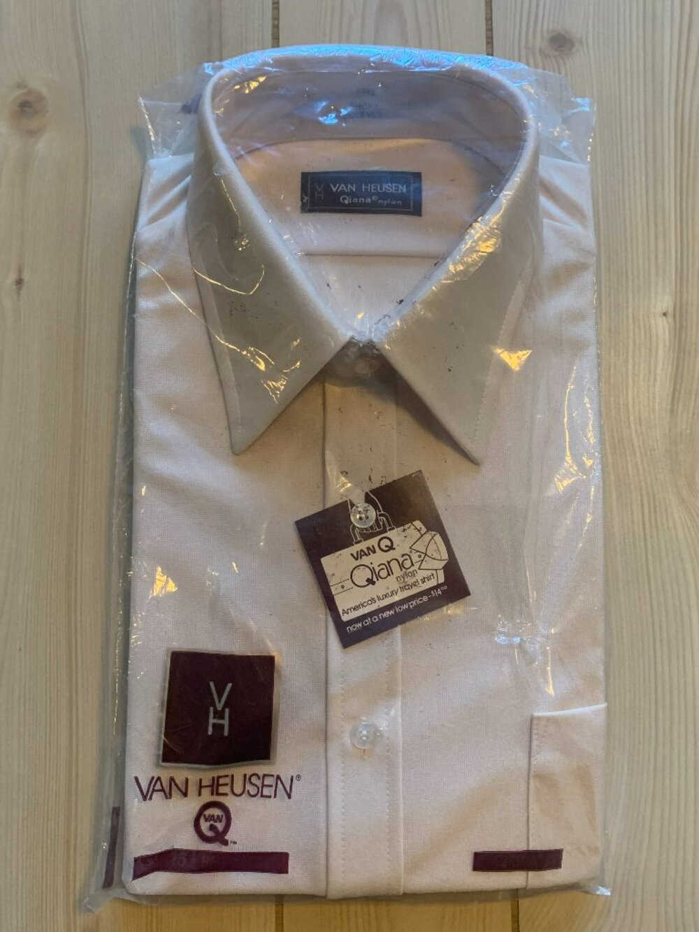 Vintage 60s True Vintage Van Heusen Qiana Nylon Button Cream Dress Shirt 15.5